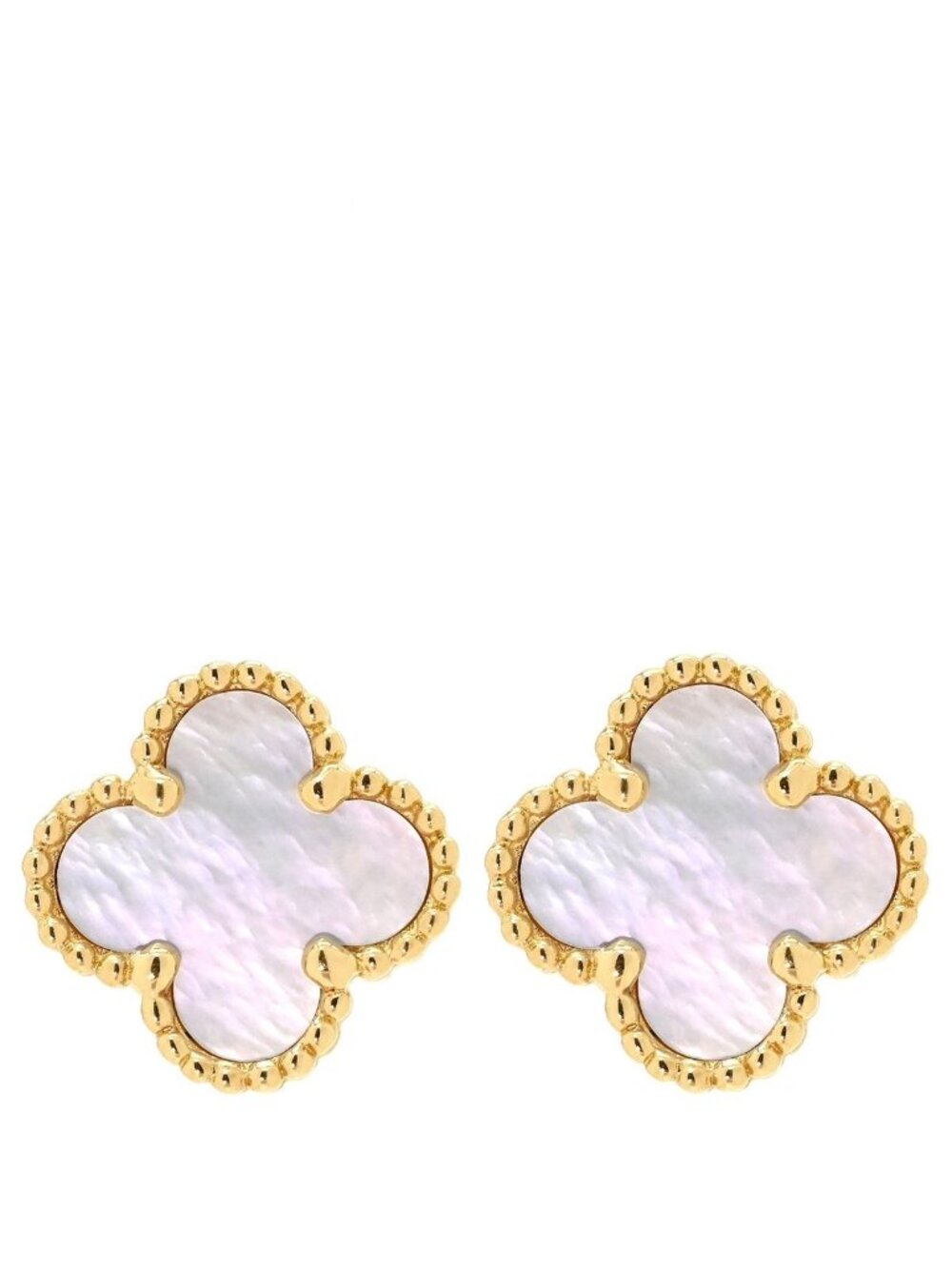 Van Cleef & Arpels Earrings Sweet Alhambra Pearl White Gold 750 18K Mother of
